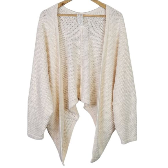 Sadie & Sage Sweaters - Sadie & Sage Knit Open Cardigan Drop Shoulder Cream L